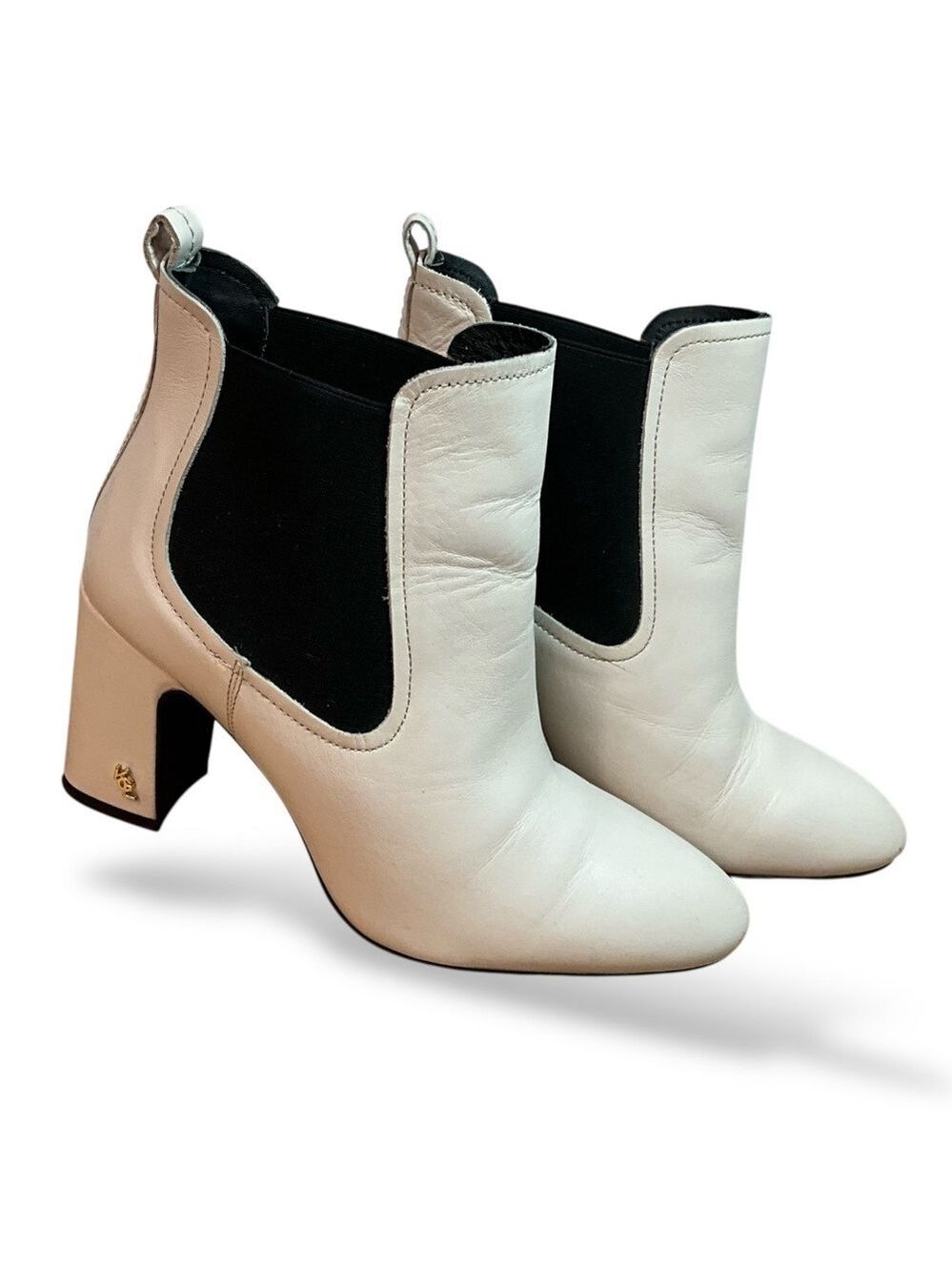 KURT GEIGER London Genuine Leather Heeled Cream Raylan Ankle Boot US Sz 9.5